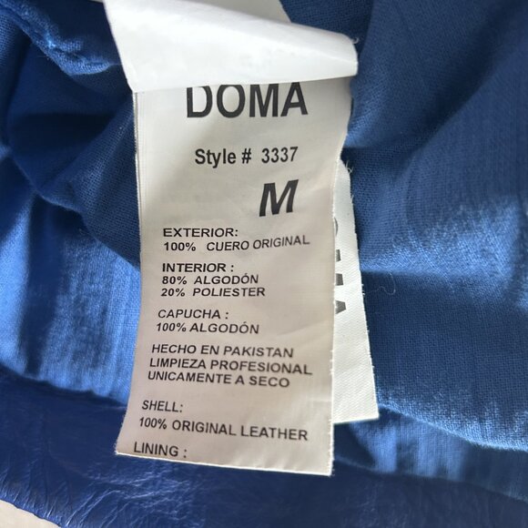 Doma Electric Blue Leather Jacket with Detachable Hood ALT ASO Clary Fray - Picture 11 of 16